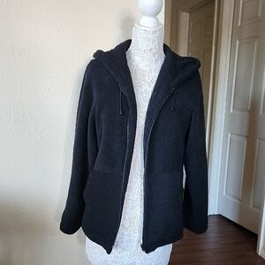 Sandro Fleece Teddy Hooded Jacket